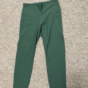 green athletic leggings